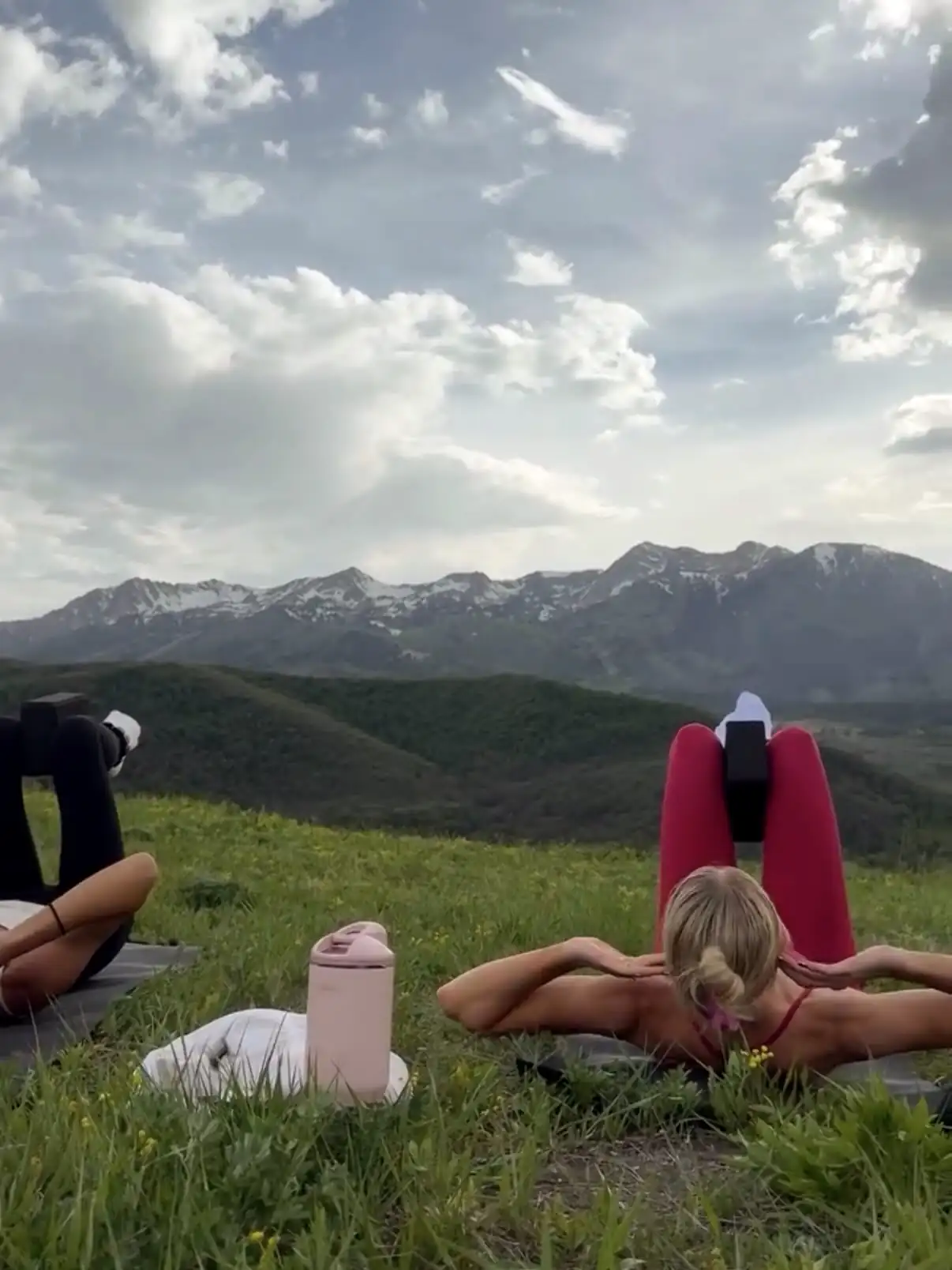 Resting in the meadow grass after class