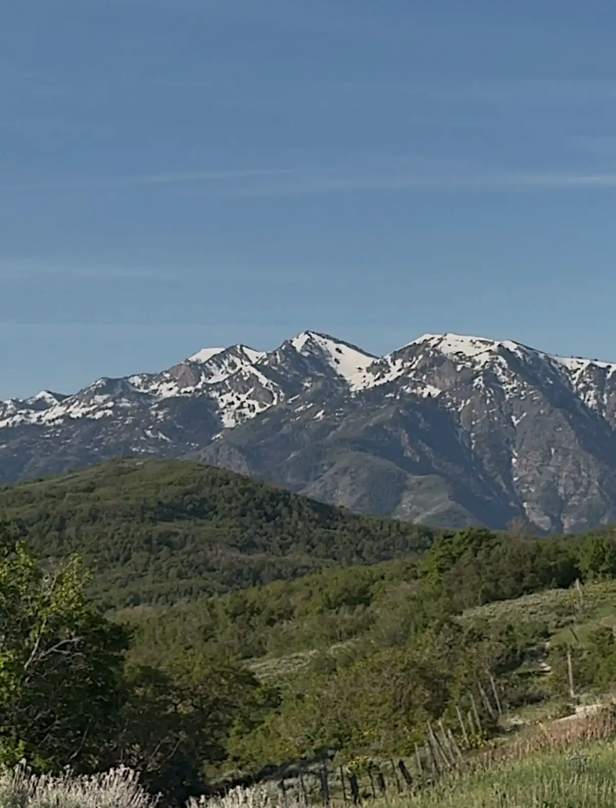 The mountain vista above the valley